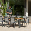 Topaz 9 Piece Teak Big Rectangular Dining Set