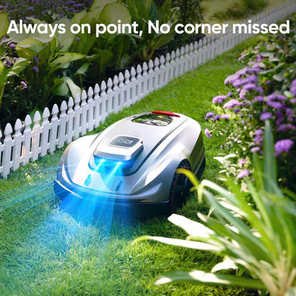 X5 AWD Wireless 8 In. Robot Lawn Mower for 0.5 Acre, No Boundary Wire, RTK plus Vision, AI Obstacle Avoidance
