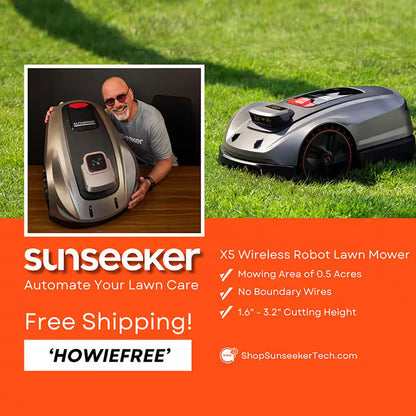 X5 AWD Wireless 8 In. Robot Lawn Mower for 0.5 Acre, No Boundary Wire, RTK plus Vision, AI Obstacle Avoidance
