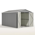 Outdoor Storage Shed Built for Year-Round Protection, Galvanized Steel Frame, Double Doors, Floor Included