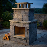 Bluestone Compact Outdoor Fireplace — Studio Shot