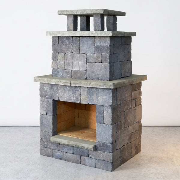 Bluestone Compact Outdoor Fireplace — Studio Shot