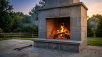 Bluestone Compact Outdoor Fireplace — Lifestyle