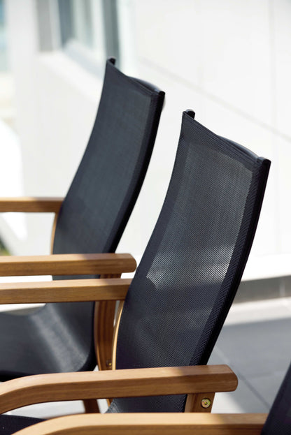 Rinjani Rectangular Big Table and 8 Manhattan Black Armchair