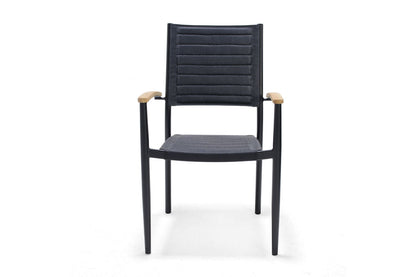 Portals Dark Lite FSC Teak Wood and Aluminum Rectangular Dining Set