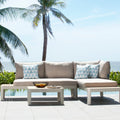 Portals Teak and Aluminum Modular Sofa 3pc Set
