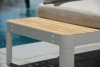 Portals Teak and Aluminum Modular Sofa 3pc Set