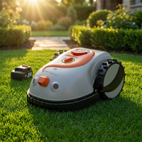 Robotic Lawn Mower Grass Cutter Robot Smart without Boundary Wire 4.0Ah Removable Battery Visual Sensor for Small Garden 200Sqm — Studio Shot