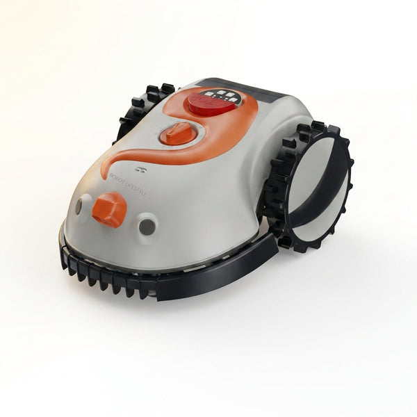Robotic Lawn Mower Grass Cutter Robot Smart without Boundary Wire 4.0Ah Removable Battery Visual Sensor for Small Garden 200Sqm — Studio Shot