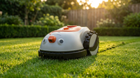 Robotic Lawn Mower Grass Cutter Robot Smart without Boundary Wire 4.0Ah Removable Battery Visual Sensor for Small Garden 200Sqm — Lifestyle