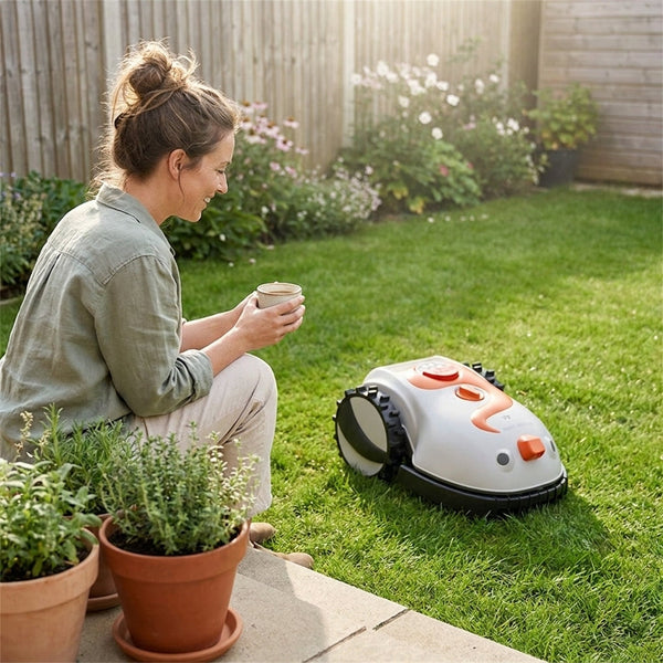 Robotic Lawn Mower Built for Wire-Free Operation, Visual Navigation, 4.0Ah Battery, 200Sqm Coverage