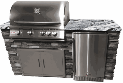 6-Foot Outdoor Kitchen Island + 7-Foot Bar Island Bundle – Concrete Base, Granite Countertops | Free Grill Kit & Cover
