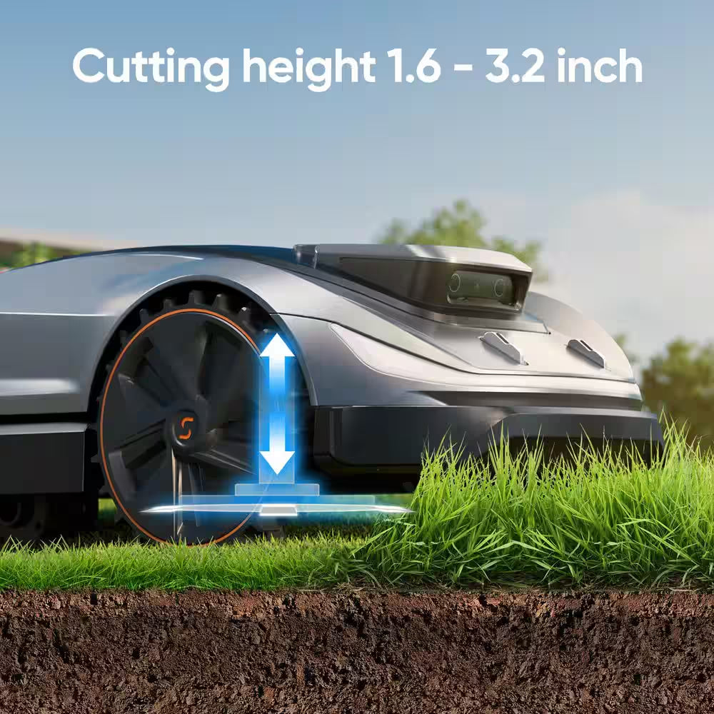 X5 AWD Wireless 8 In. Robot Lawn Mower for 0.5 Acre, No Boundary Wire, RTK plus Vision, AI Obstacle Avoidance
